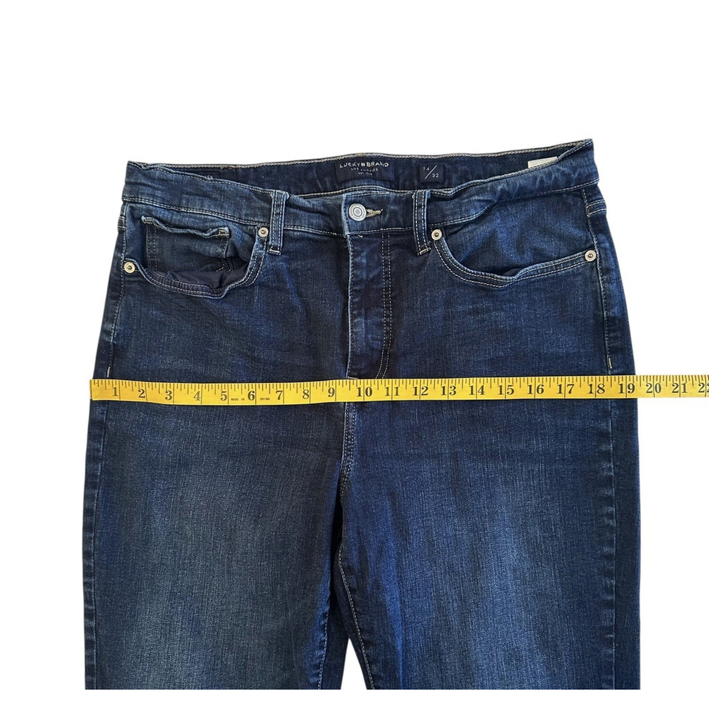 Lucky Brand High Rise Flare Stevie Denim Jeans Womens Size 14 / 32 Blue Raw Hem - Picture 11 of 16